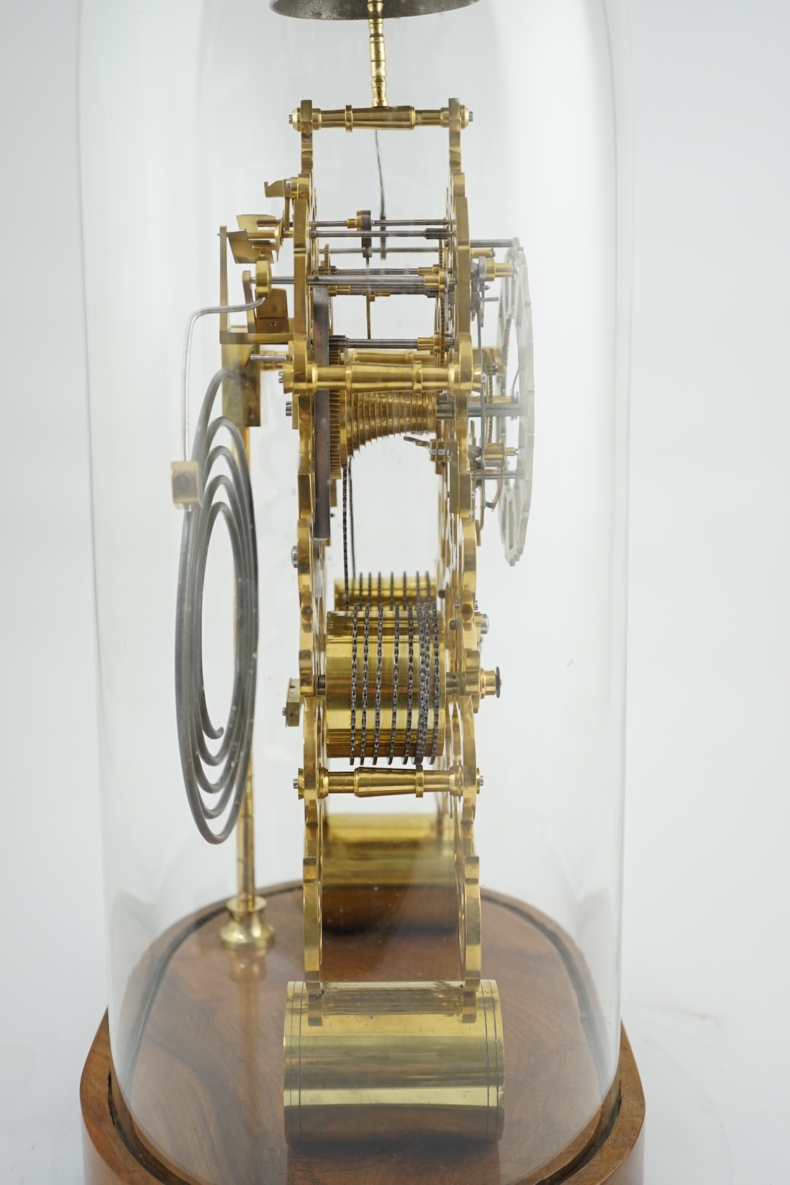 A Victorian brass skeleton clock